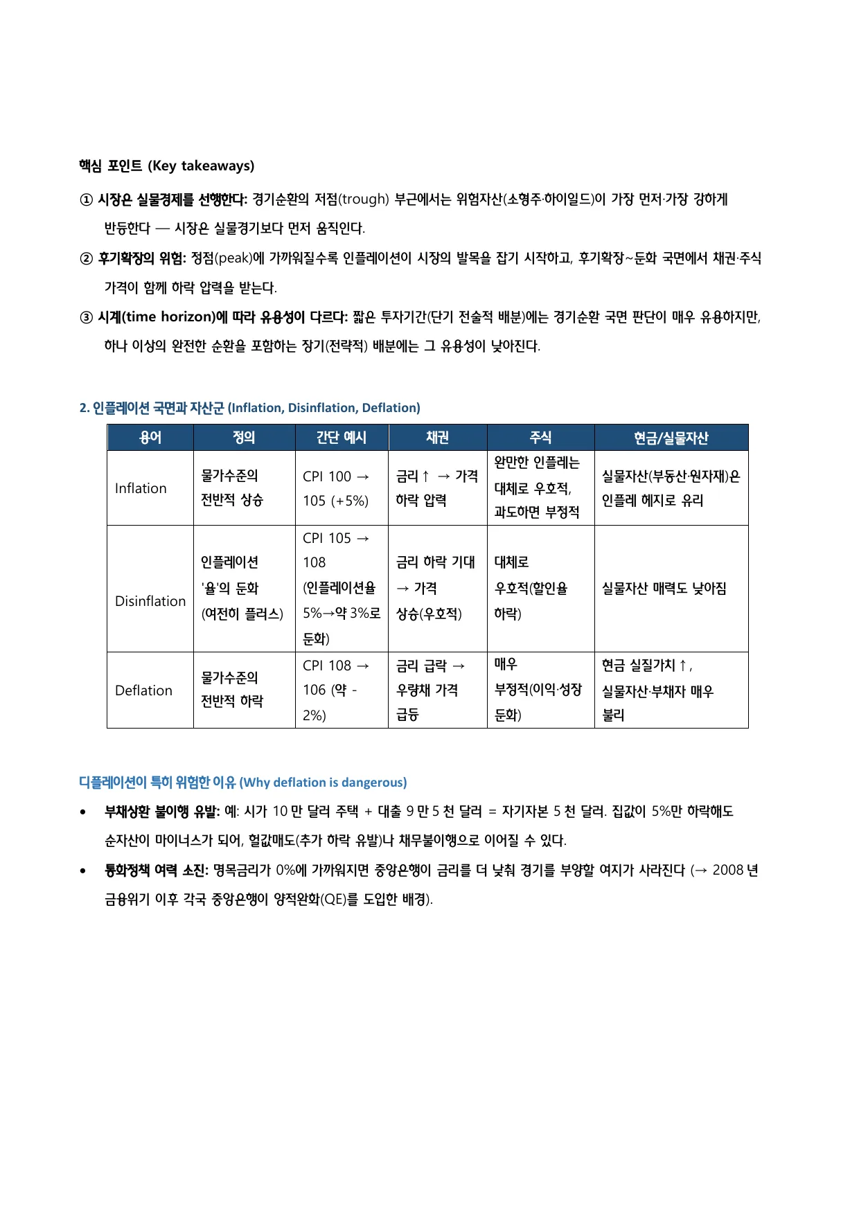 p.2 · 2. 인플레이션 국면과 자산군 (Inflation, Disinflation, Deflation)